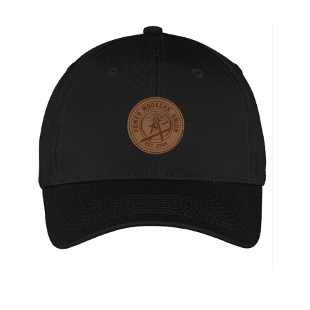BLACK HAT WITH LEATHER PATCH