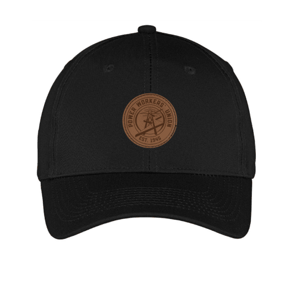BLACK HAT WITH LEATHER PATCH